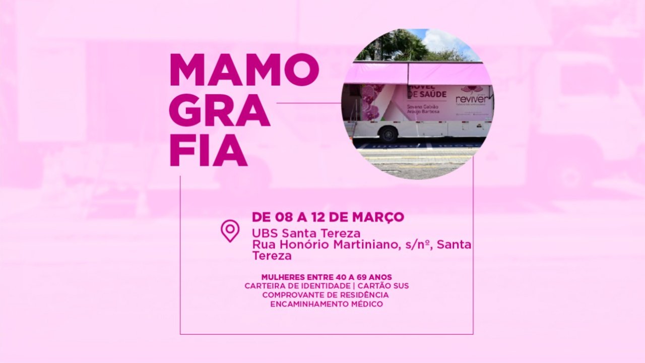 Unidade Móvel realiza mamografias em Santa Tereza a partir desta segunda-feira (8)